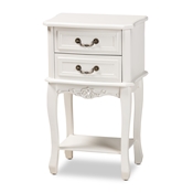 Baxton Studio Gabrielle Traditional French Country Provincial White-Finished 2-Drawer Wood End Table